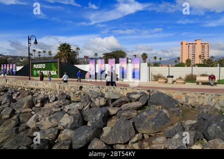 Malecon, Ensenada City, Baja California, Mexico Stock Photo