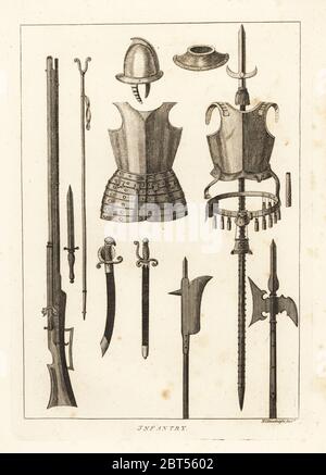 Infantry Armour And Weapons, 17th Century. Breastplate, Musket 