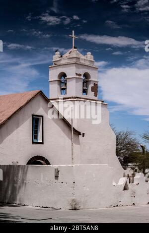 facade of the church of San Pedro de Atacama Stock Photo