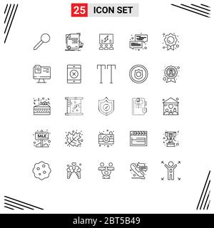 Universal Icon Symbols Group of 25 Modern Lines of conversation, thinking, agreement, think, solution Editable Vector Design Elements Stock Vector