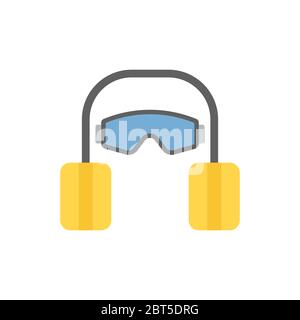 Ear and eye protection vector icon symbol isolated on white background Stock Vector