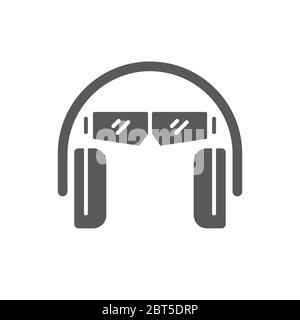 Ear and eye protection vector icon symbol isolated on white background Stock Vector