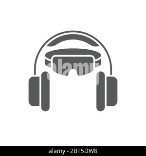 Ear and eye protection vector icon symbol isolated on white background Stock Vector
