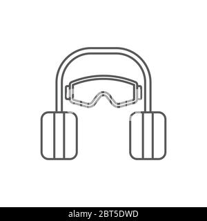 Ear and eye protection vector icon symbol isolated on white background Stock Vector