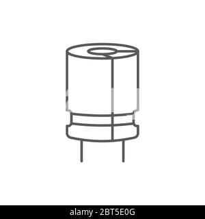 Electronic capacitor vector icon symbol isolated on white background Stock Vector