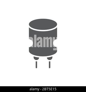 Electronic capacitor vector icon symbol isolated on white background Stock Vector