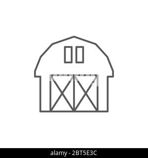 Farm barn vector icon symbol isolated on white background Stock Vector