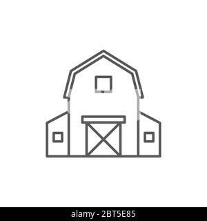 Farm barn vector icon symbol isolated on white background Stock Vector
