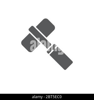 Gaming Hammer vector icon symbol game isolated on white background Stock Vector