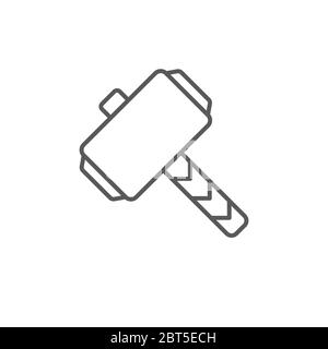 Gaming Hammer vector icon symbol game isolated on white background Stock Vector