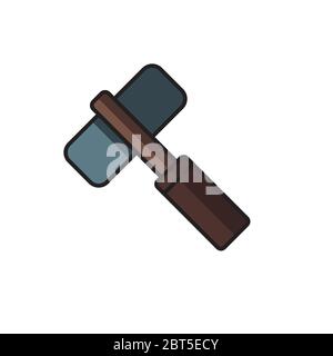 Gaming Hammer vector icon symbol game isolated on white background Stock Vector