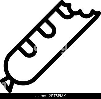 Bit sausage icon, outline style Stock Vector
