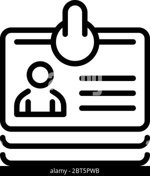 Prosecutor id card icon, outline style Stock Vector