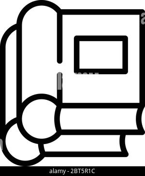Judge book icon, outline style Stock Vector