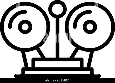 Prison building alarm icon, outline style Stock Vector