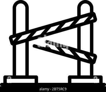 Prison barrier icon, outline style Stock Vector