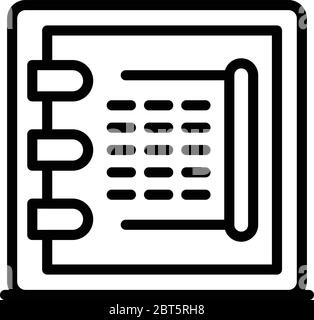 Notary notebook icon, outline style Stock Vector