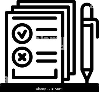 Agency notary papers icon, outline style Stock Vector