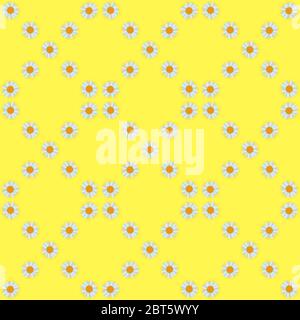 Seamless patterned background of green leaves and different colorful flowers. Vector Illustration Stock Vector