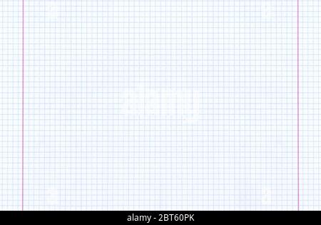 Expanded sheet of notebook paper in cage, template Stock Photo