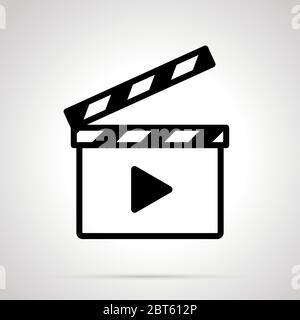Movie clap, simple black on gray Stock Vector
