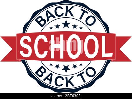 Back to school grunge rubber stamp on white, vector illustration Stock ...