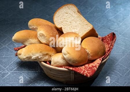 Assorted breads on a basket good breakfast Stock Photo