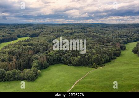 aerial view of forest edge in Germany Stock Photo