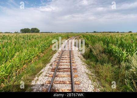 The steam train that runs between Le Crotoy and Saint Valery sur Somme in Picardie Stock Photo