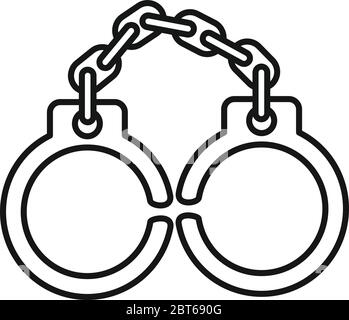 Handcuffs icon. Outline handcuffs vector icon for web design isolated on white background Stock Vector