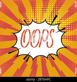 Oops Lettering. Comics Book Background. Colorful Halftone Pattern. Cartoon Speech Bubble. Dotted Texture Stock Vector