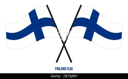 Finland Flag Waving Vector Illustration on White Background. Finland National Flag. Stock Vector