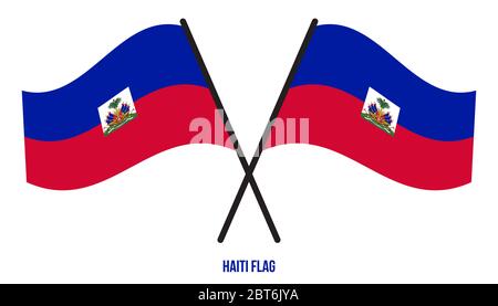 Haiti Flag Waving Vector Illustration on White Background. Haiti National Flag. Stock Vector