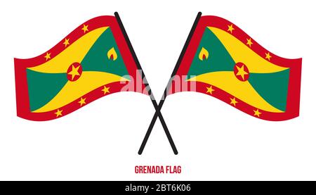 Grenada Flag Waving Vector Illustration on White Background. Grenada National Flag. Stock Vector