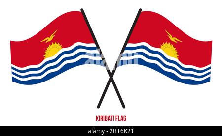 Kiribati Flag Waving Vector Illustration on White Background. Kiribati National Flag. Stock Vector