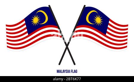 Malaysia Flag Waving Vector Illustration on White Background. Malaysia National Flag. Stock Vector