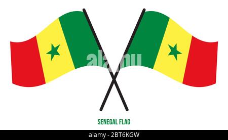 Senegal Flag Waving Vector Illustration on White Background. Senegal National Flag. Stock Vector