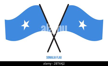 Somalia Flag Waving Vector Illustration on White Background. Somalia National Flag. Stock Vector
