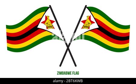 Zimbabwe Flag Waving Vector Illustration on White Background. Zimbabwe National Flag. Stock Vector