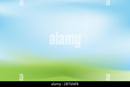 Abstract texture blue and green gradient, Simple nature background of the grassland and sky. Stock Vector