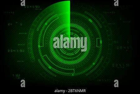 Radar scan searching concept abstract technology background, Digital communication various network system computer design. Stock Vector