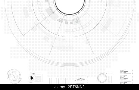 Gray background digital structure elements technology communication various network design, Abstract futuristic energy science system. Stock Vector