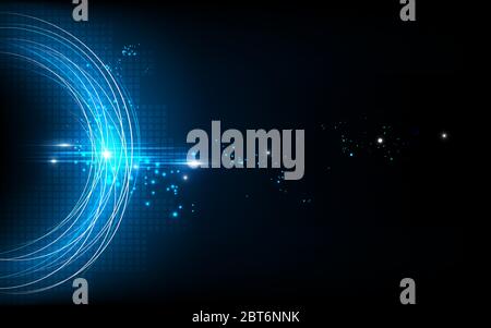 Circle line digital technology communication network design, abstract background futuristic energy science system Stock Vector