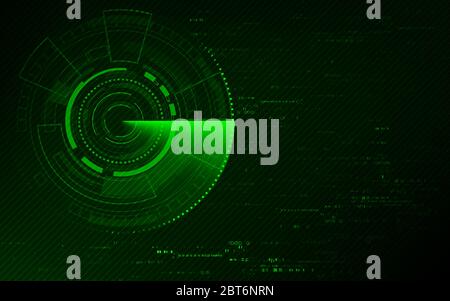 Radar scan searching concept abstract technology background, Digital communication various network system computer design. Stock Vector