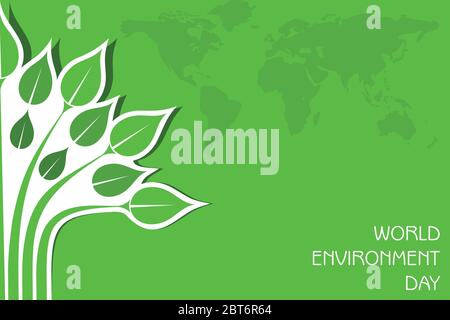 Vector Illustration for World Environment day concept logo design - 5th June World Environment day Awareness Idea Campaign. Stock Vector