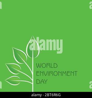 Vector Illustration for World Environment day concept logo design - 5th June World Environment day Awareness Idea Campaign. Stock Vector
