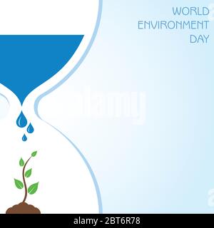 Vector Illustration for World Environment day concept logo design - 5th June World Environment day Awareness Idea Campaign. Stock Vector