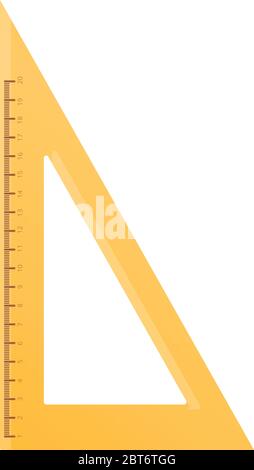 Wood angle ruler icon cartoon vector. Triangle pencil. Scale measure ...