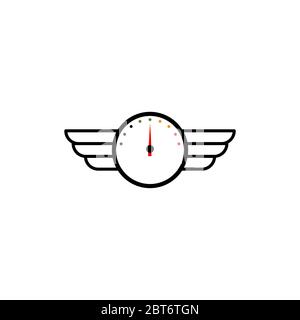 speedometer wings vector design template illustration Stock Vector