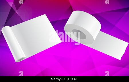 mock up illustration of different size of tissue roll on abstract background Stock Vector